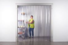 Load image into Gallery viewer, Frosted Strip Curtain - Custom Size - Complete Kit with Strips, Hanger Brackets, & Mounting Screws
