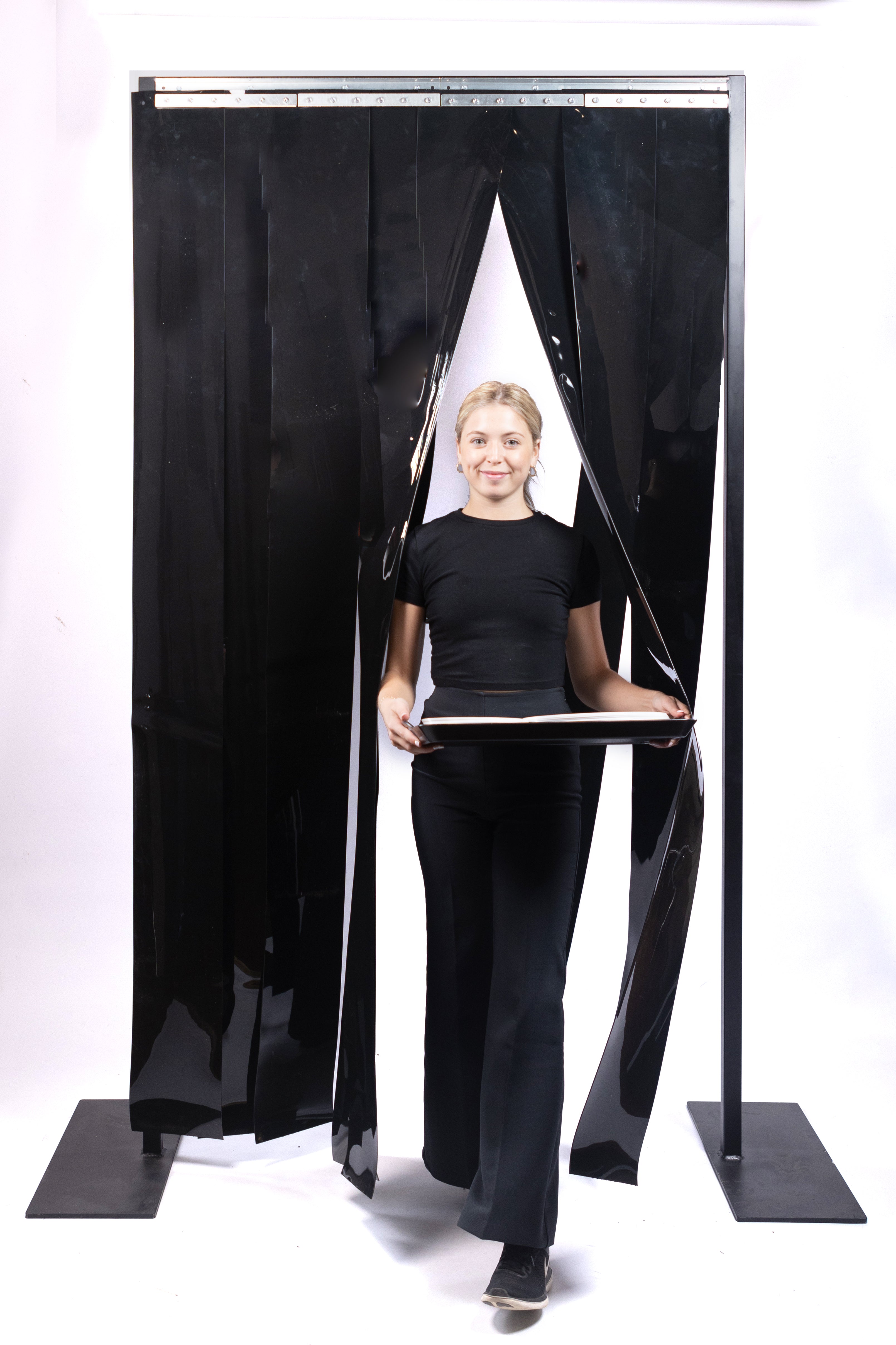 Black Strip Curtain Door Kit 