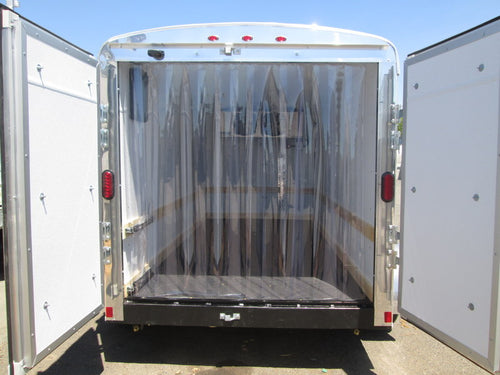 Toy Hauler – RV Strip Curtain Doors take a beating. We include our Heavy Duty Hanger  for maximum Durability. Our Strip Curtain Kit is made from the Highest Quality PVC/Vinyl Strip Material right here in the USA.