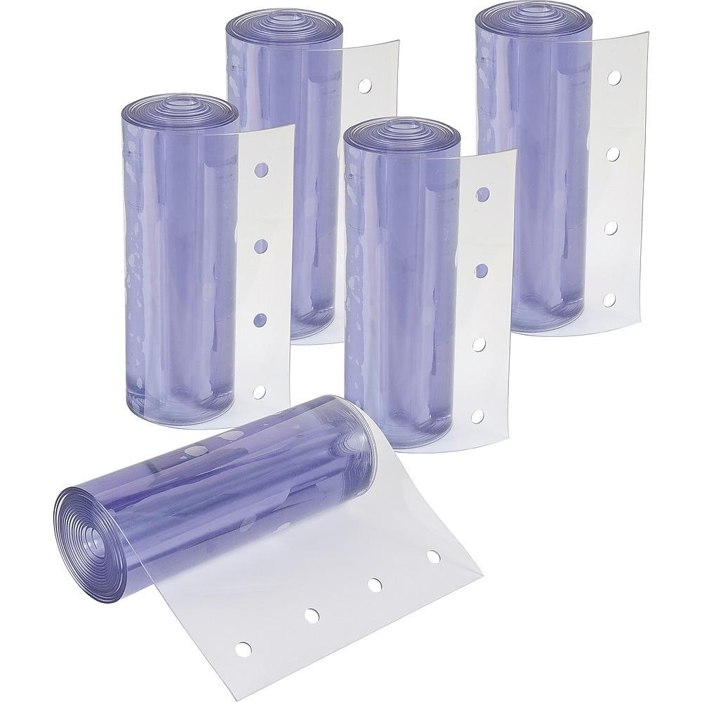 Strip Door Replacement Strips, PVC / Vinyl Pre Punched Clear Smooth (4 Pack)