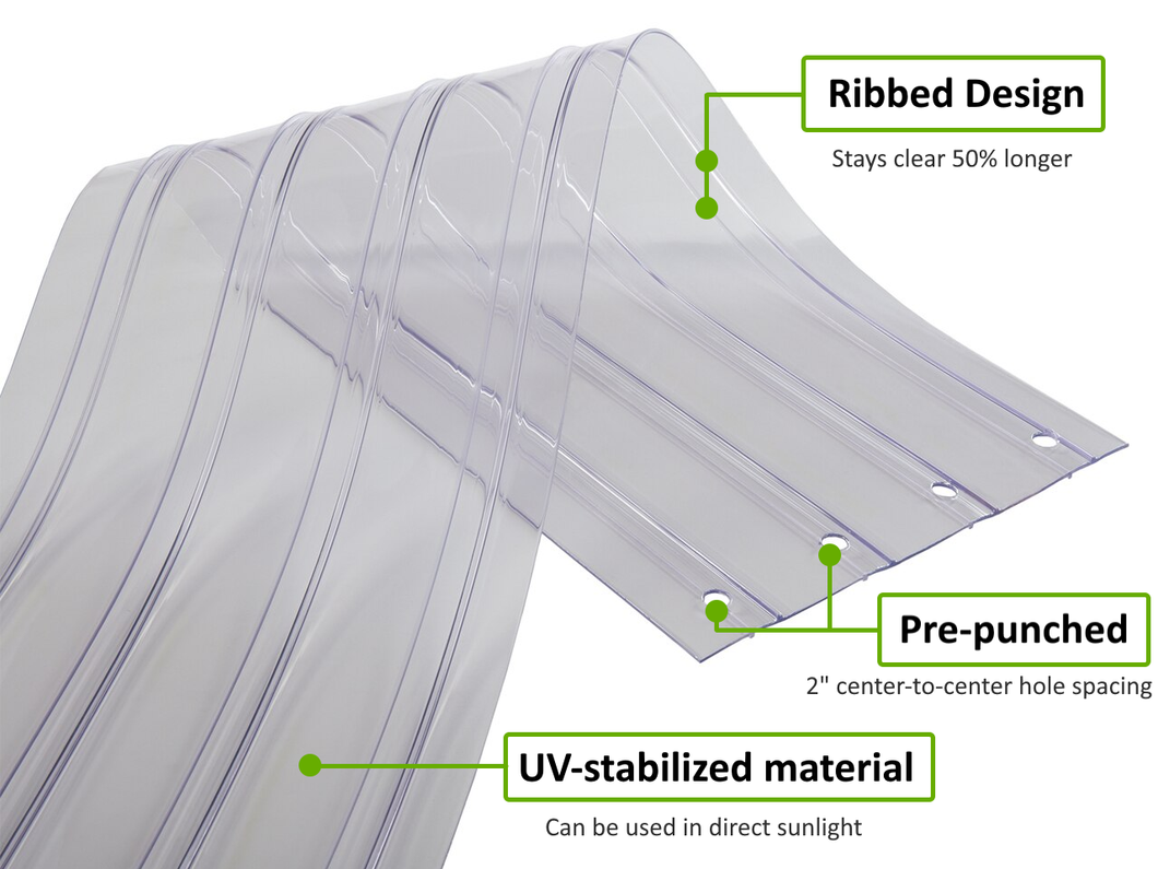PVC Replacement Strips, Ribbed Clear (4 Pack)